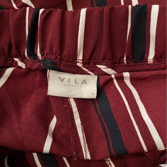 ASOS Vila Striped Straight Leg Pants with Elastic Waist - Picture 4 of 8